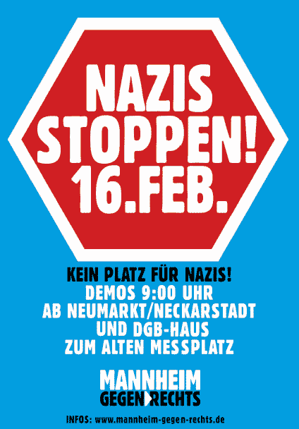 Nazi-Aufmarsch am Alten Messplatz Mannheim verhindern Nazi-Aufmarsch am Alten Messplatz Mannheim verhindern