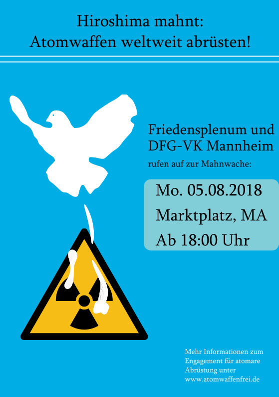 Flyer Hiroshima-Mahnwache 2018 Vorderseite