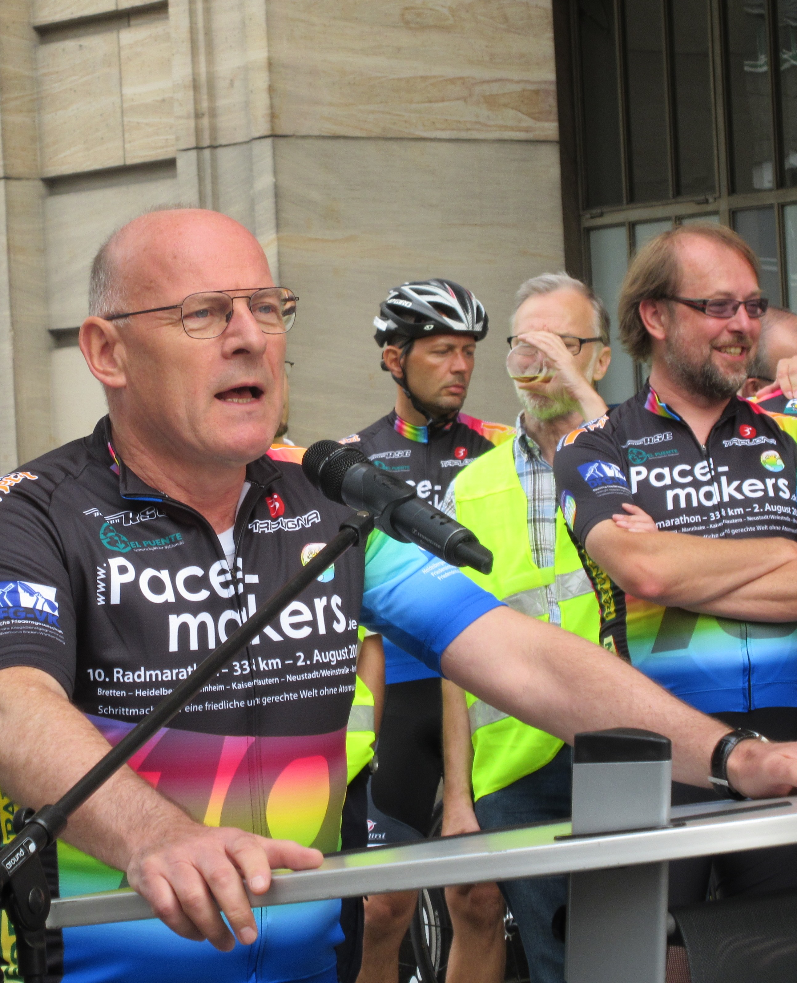 Pacemakers Radmarathon für atomare Abrüstung 2014 Verkehrsminister W. Hermann