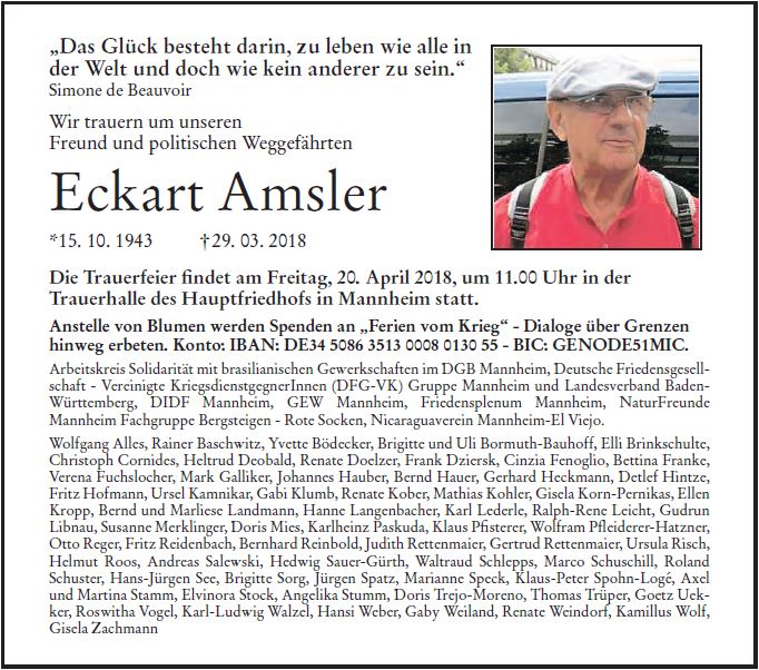 Todesanzeige Eckart Amsler
